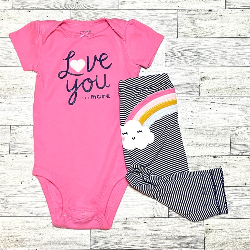 Carter’s Baby Girls 2-Pc Bodysuit & Pants Set- 6M